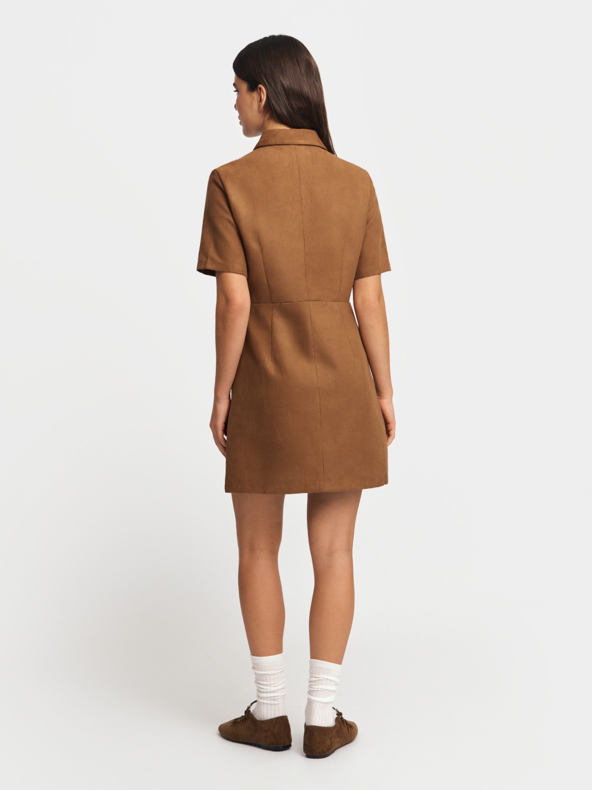 Платье поло из экозамши