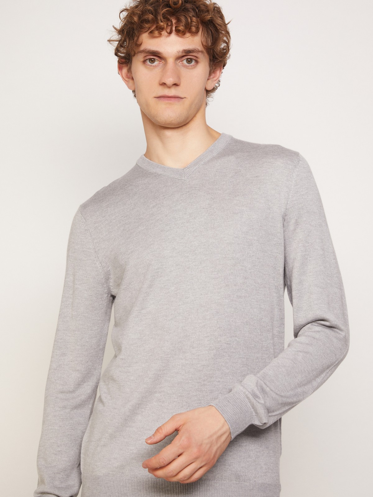 Пуловер zolla 011346163022, цвет серый, размер S - фото 3