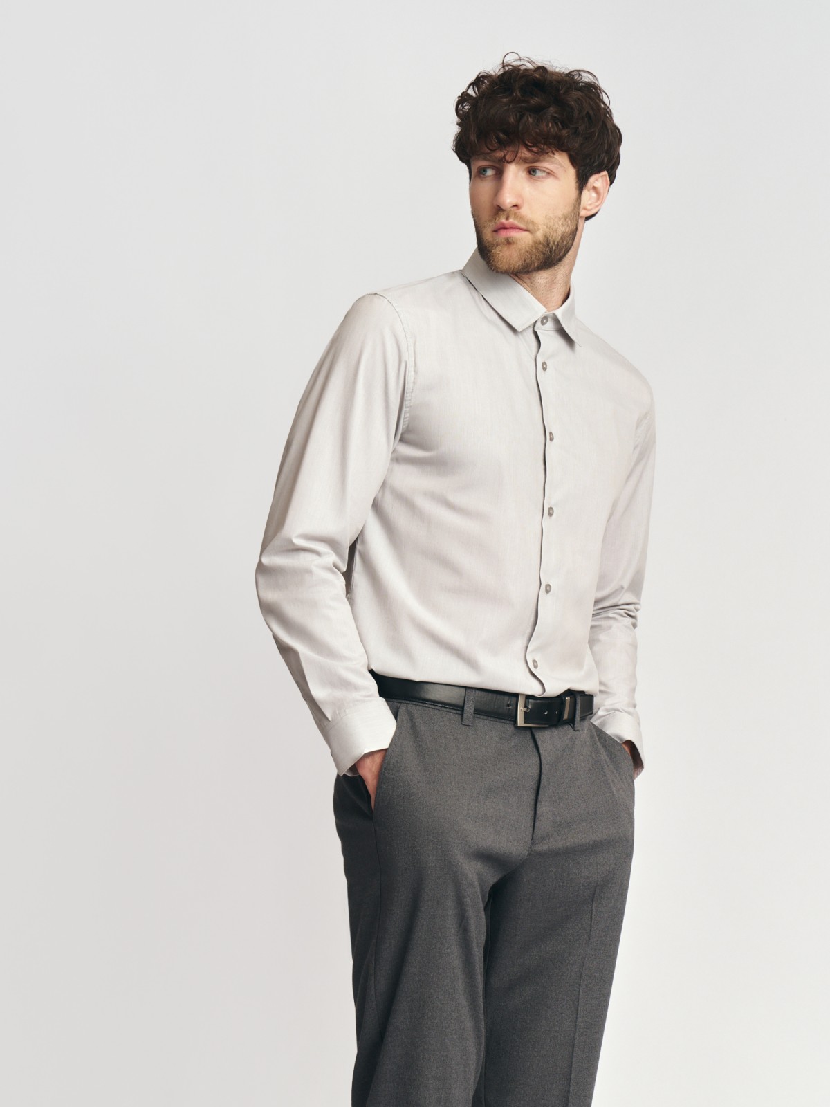 Рубашка в полоску с длинным рукавом