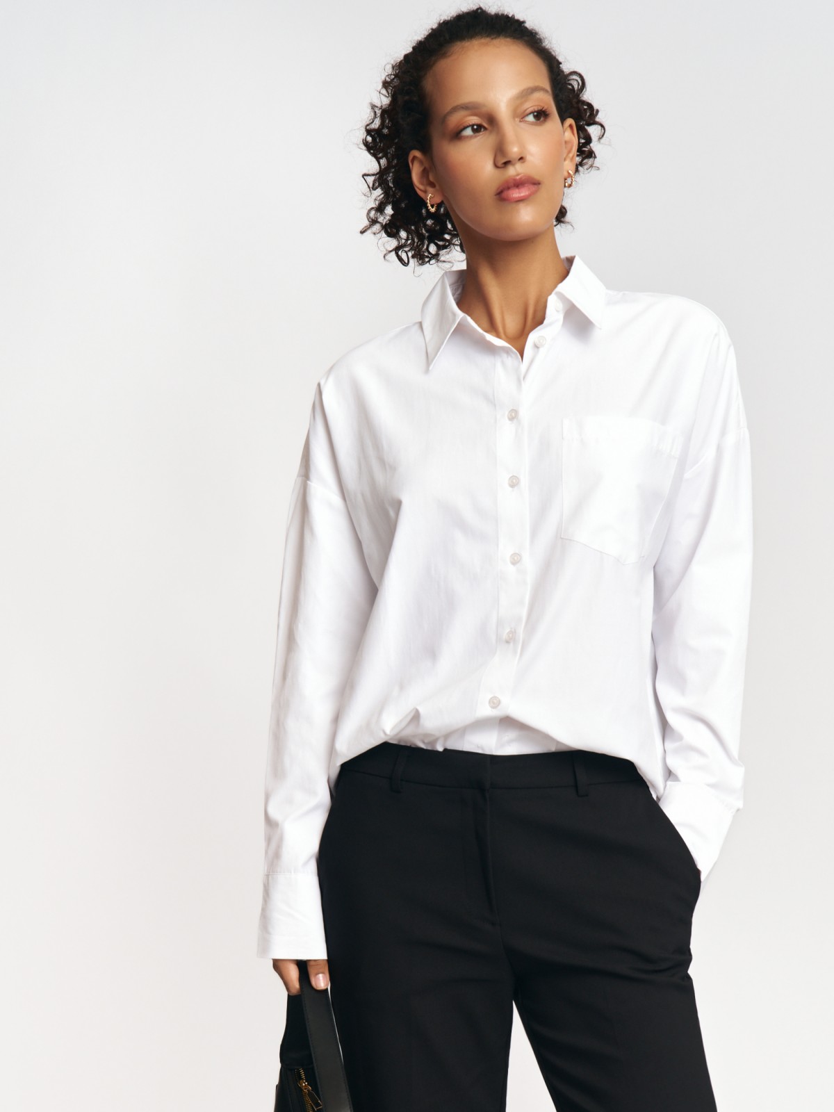 Рубашка свободного силуэта с карманом