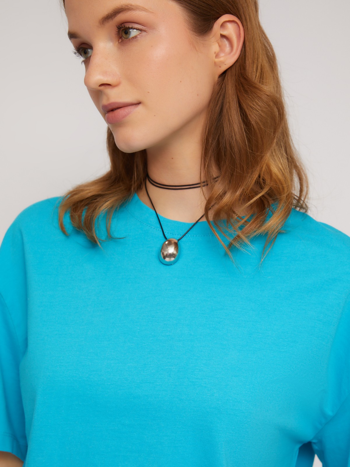 Трикотажный короткий топ-футболка из хлопка