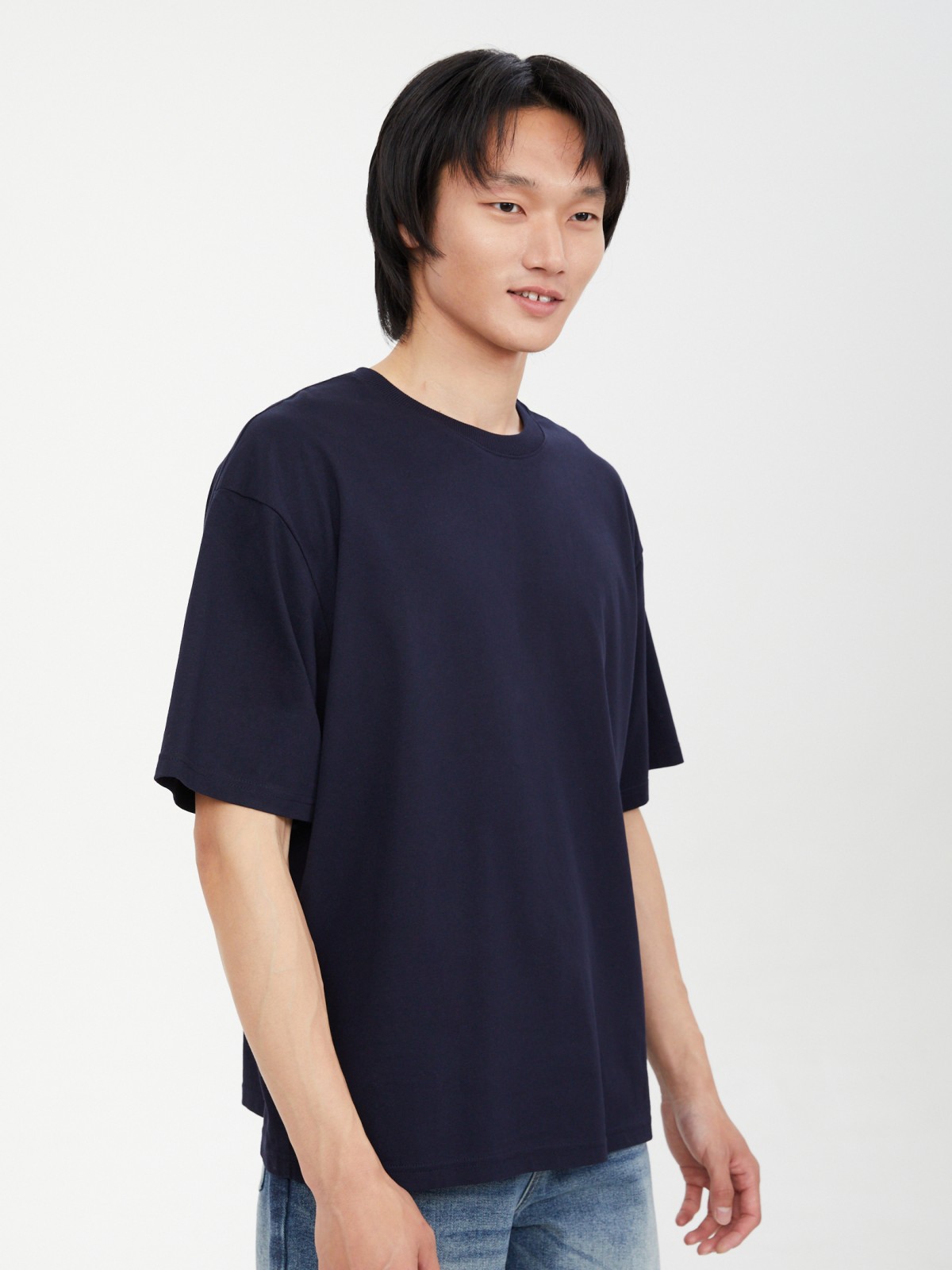 Футболка оверсайз из хлопка с принтом на спине