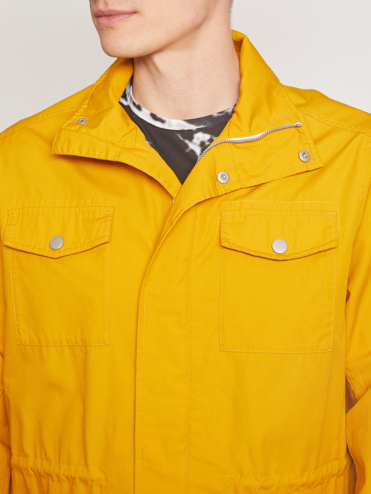 Куртка-ветровка zolla 01121560L164, цвет желтый, размер M - фото 3
