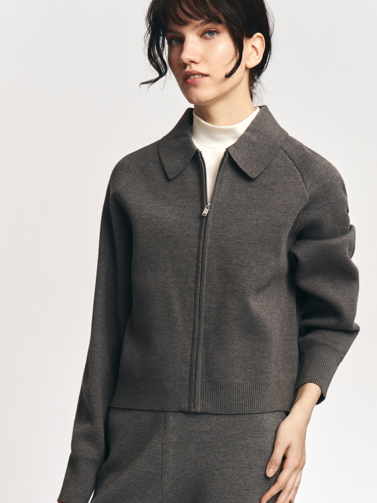 Трикотажный кардиган на молнии