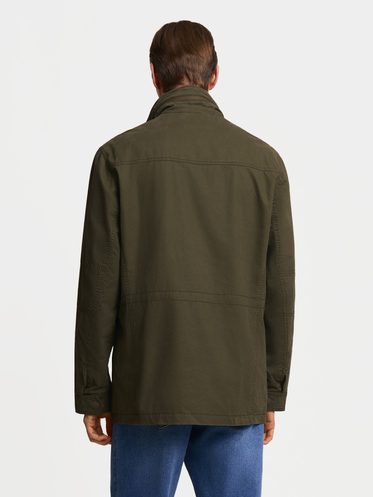 Куртка-ветровка из хлопка с воротником-стойкой