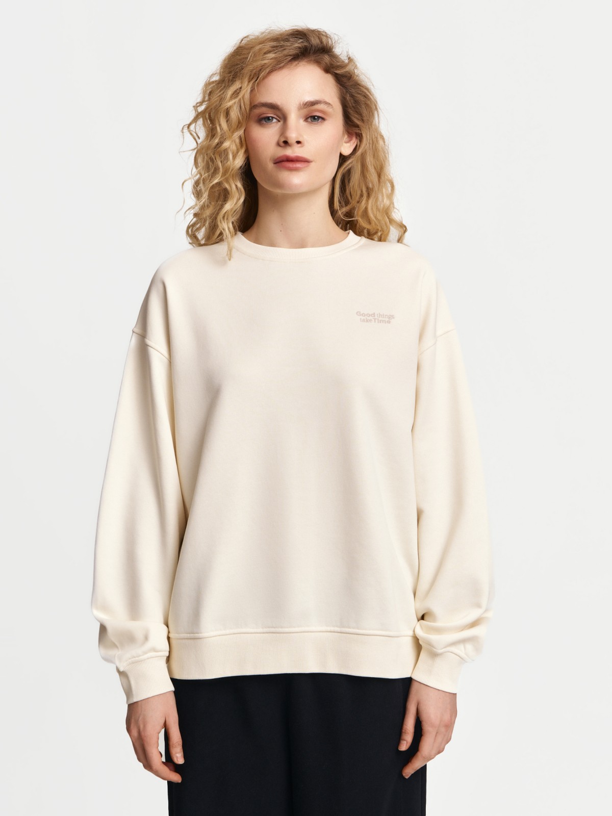 Однотонный трикотажный свитшот