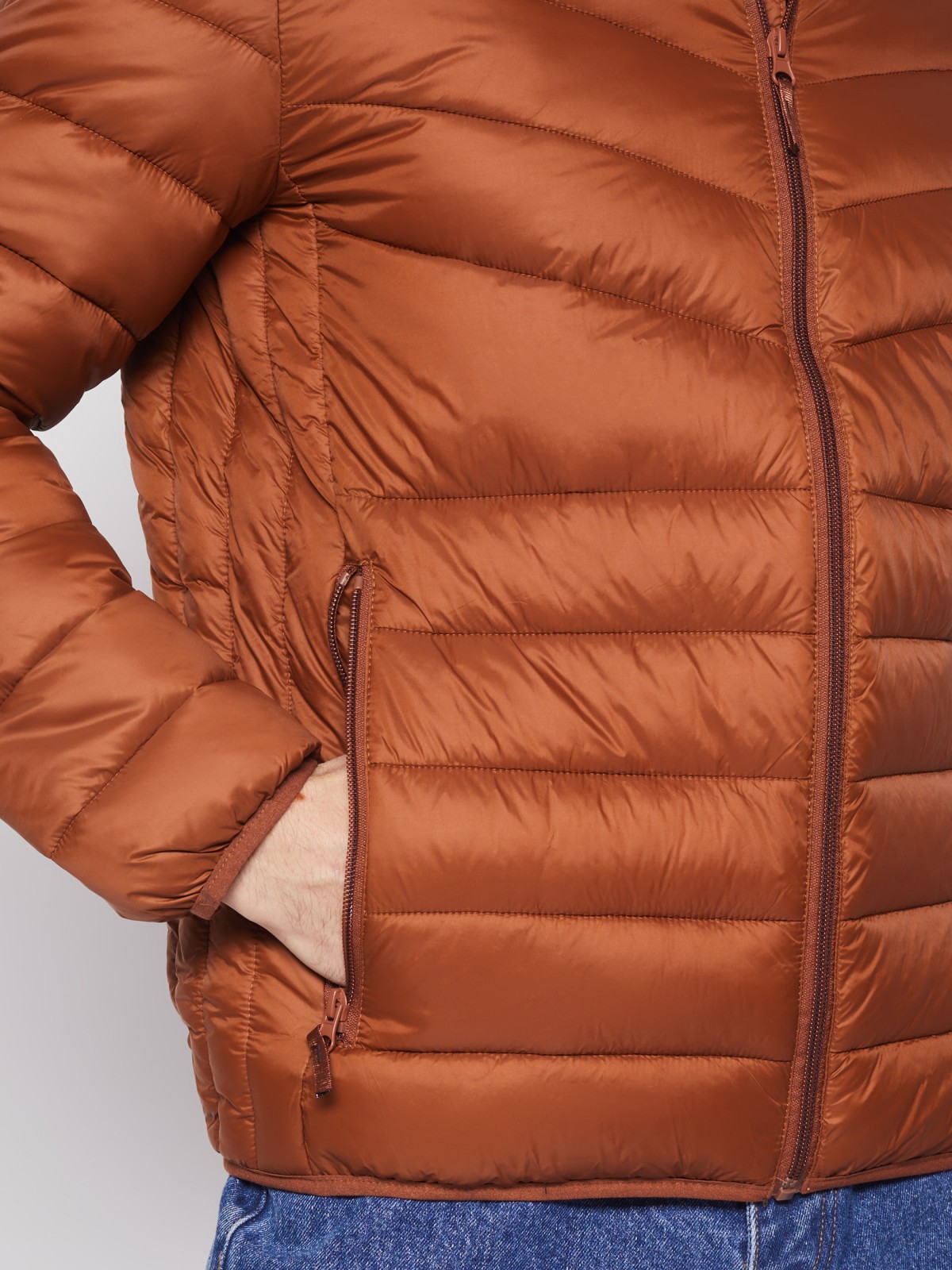 Утеплённая куртка с воротником zolla 012125102144, цвет терракота, размер S - фото 6
