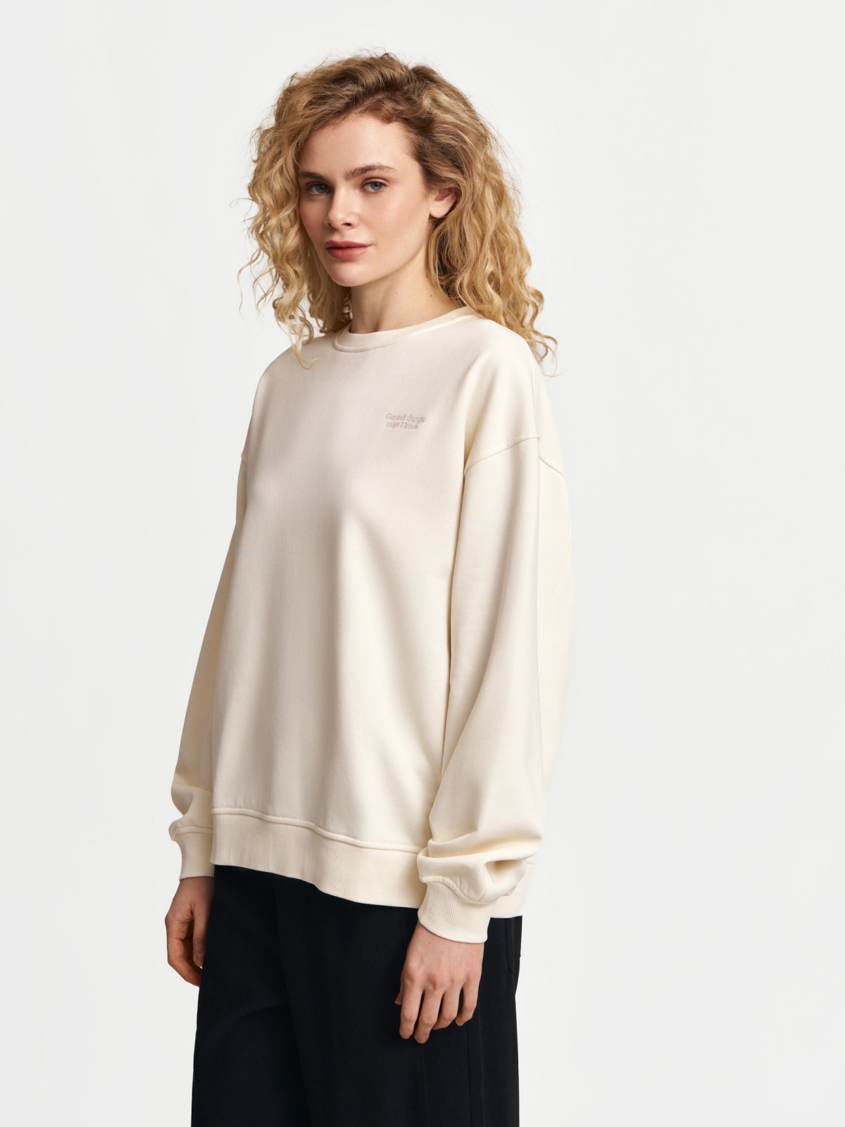 Однотонный трикотажный свитшот