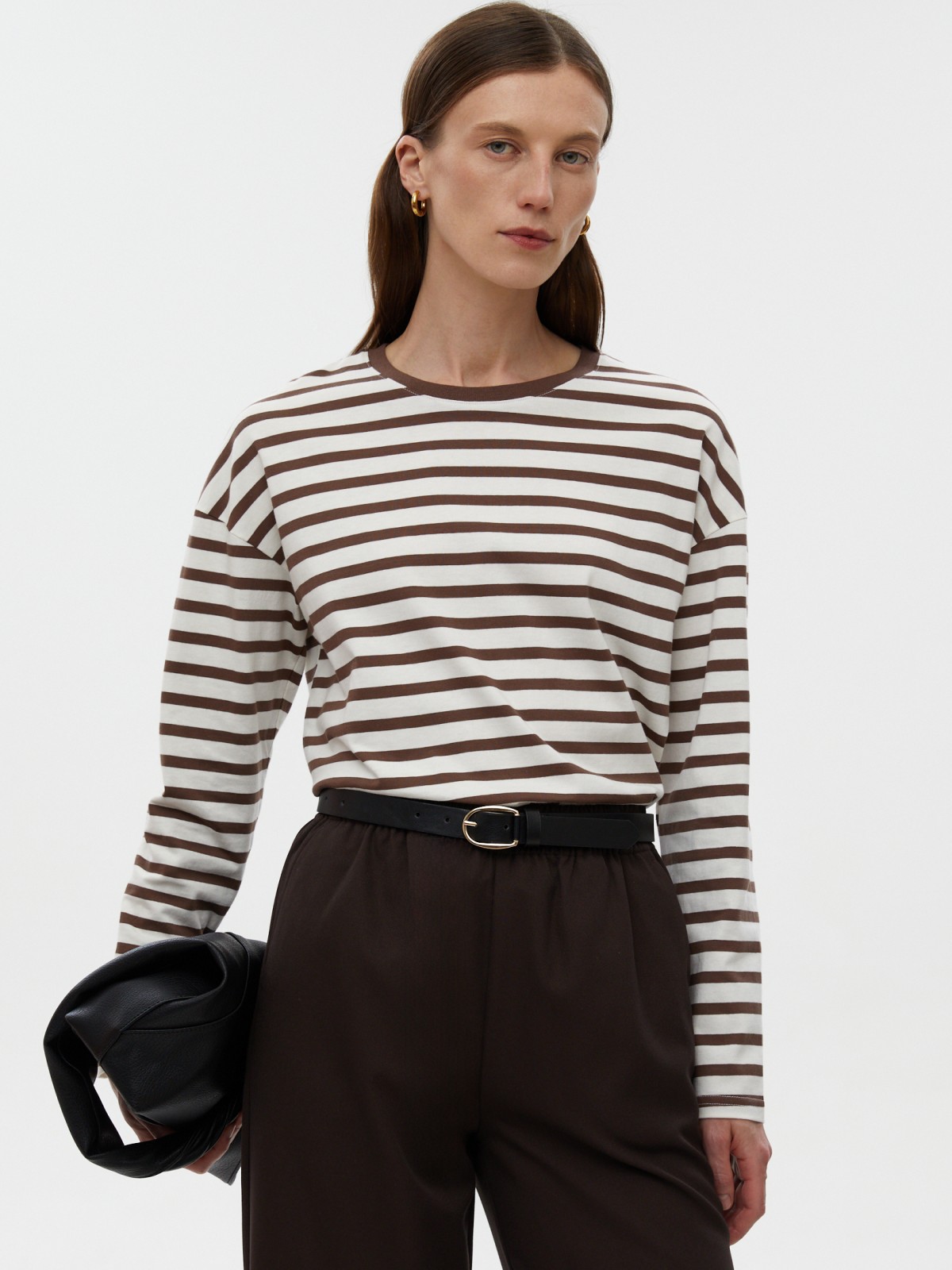 Лонгслив-тельняшка с узором в полоску из хлопка