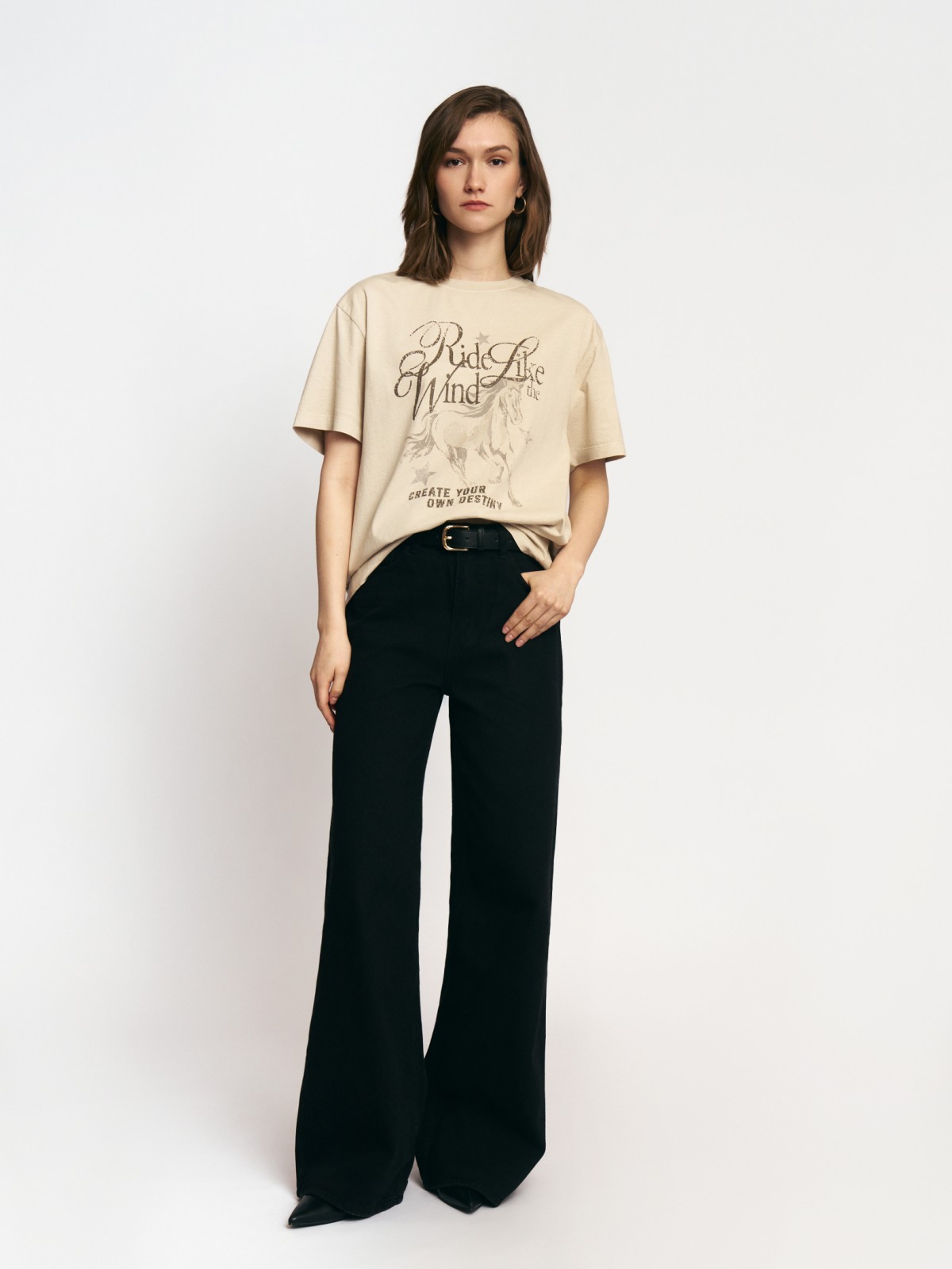 Трикотажная футболка из хлопка с принтом