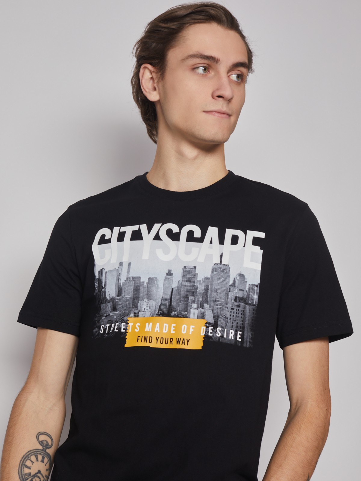 Футболка из хлопка с принтом