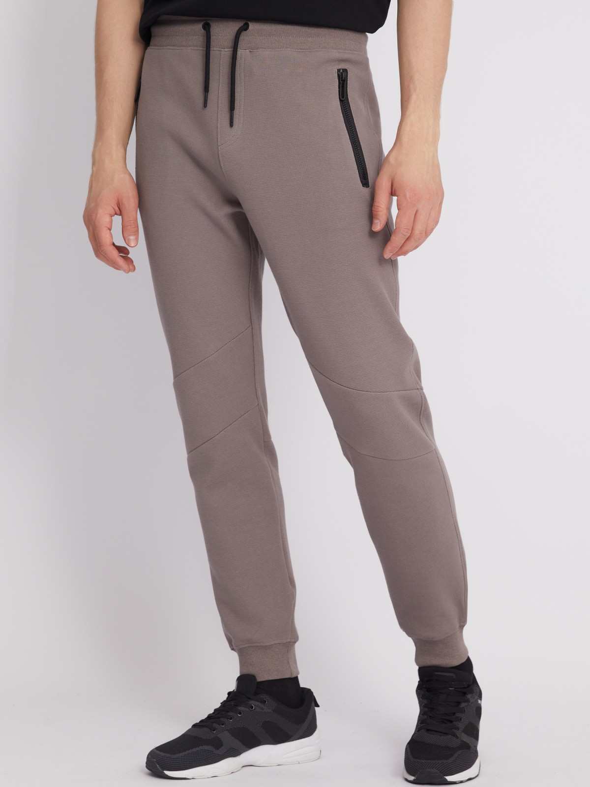 Трикотажные брюки-джоггеры в спортивном стиле zolla 213317679023, цвет коричневый, размер S - фото 4