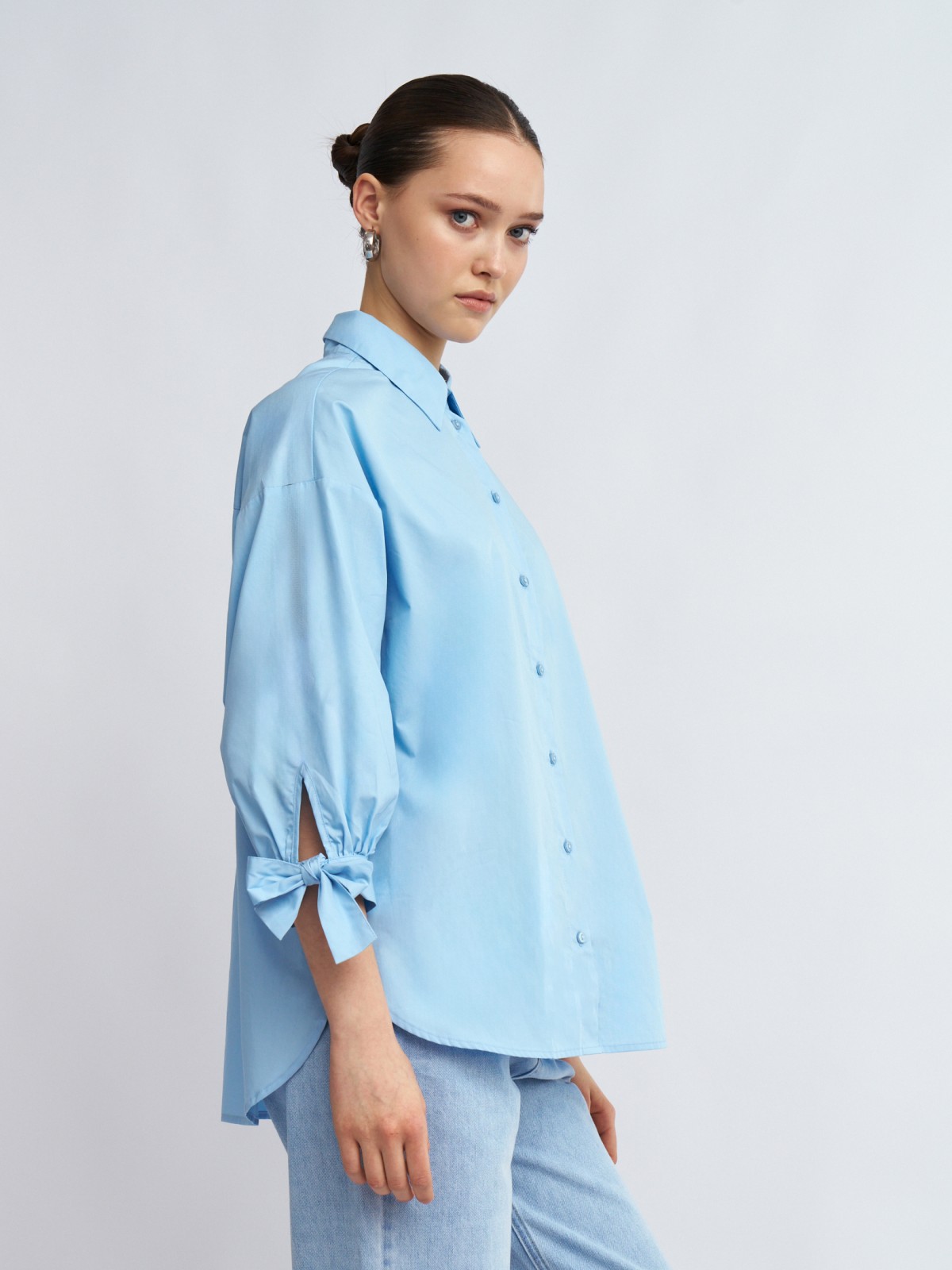 Рубашка из хлопка с акцентными манжетами