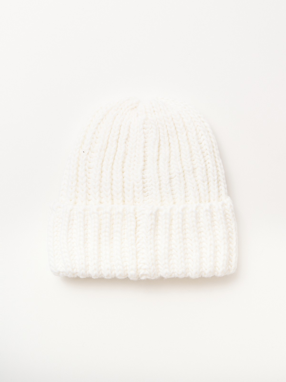 Вязаная шапка-бини на флисе