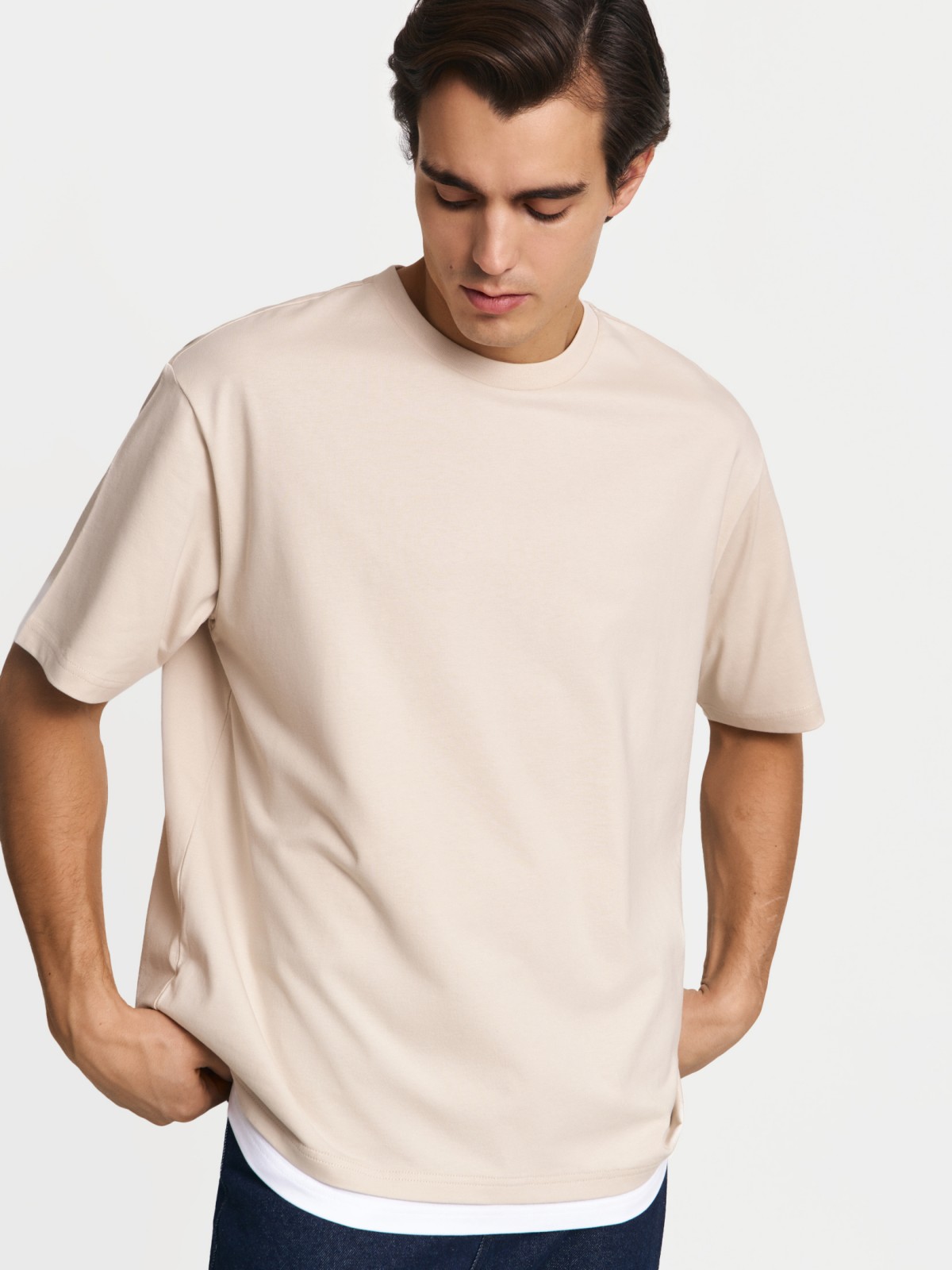 Футболка оверсайз из хлопка с коротким рукавом