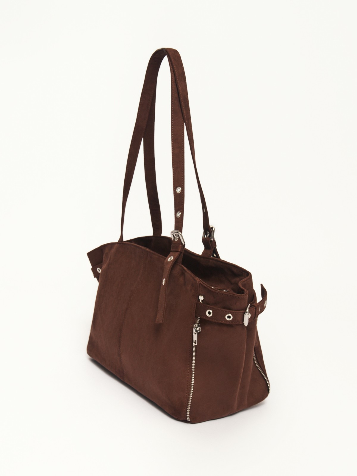 Сумка из экозамши на плечо