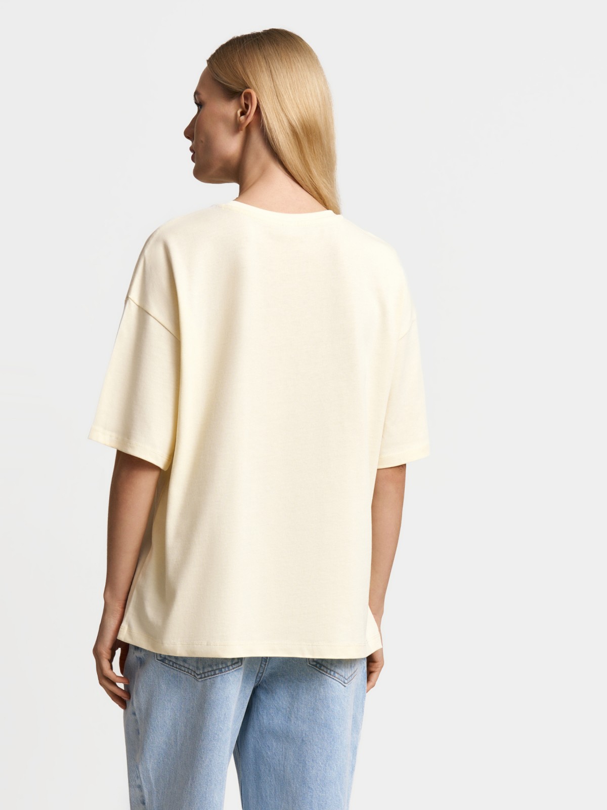 Футболка оверсайз из хлопка однотонная