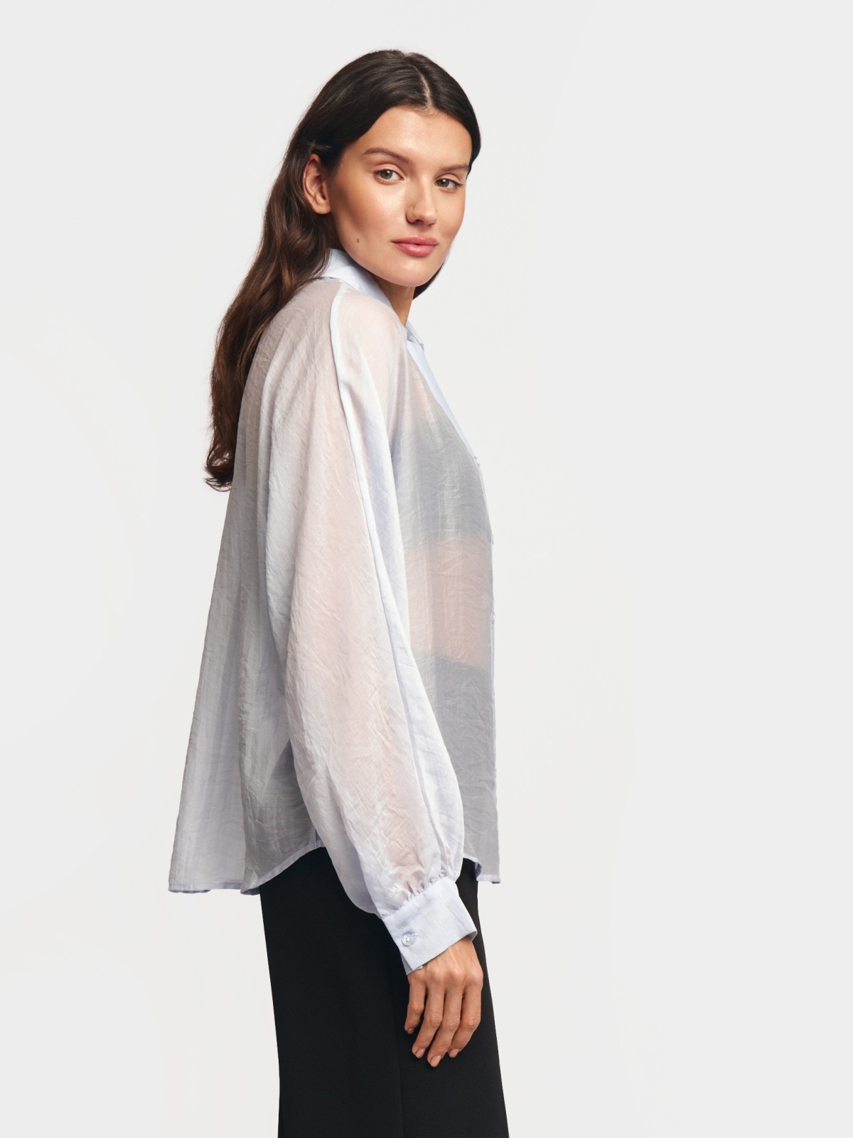 Полупрозрачная рубашка оверсайз