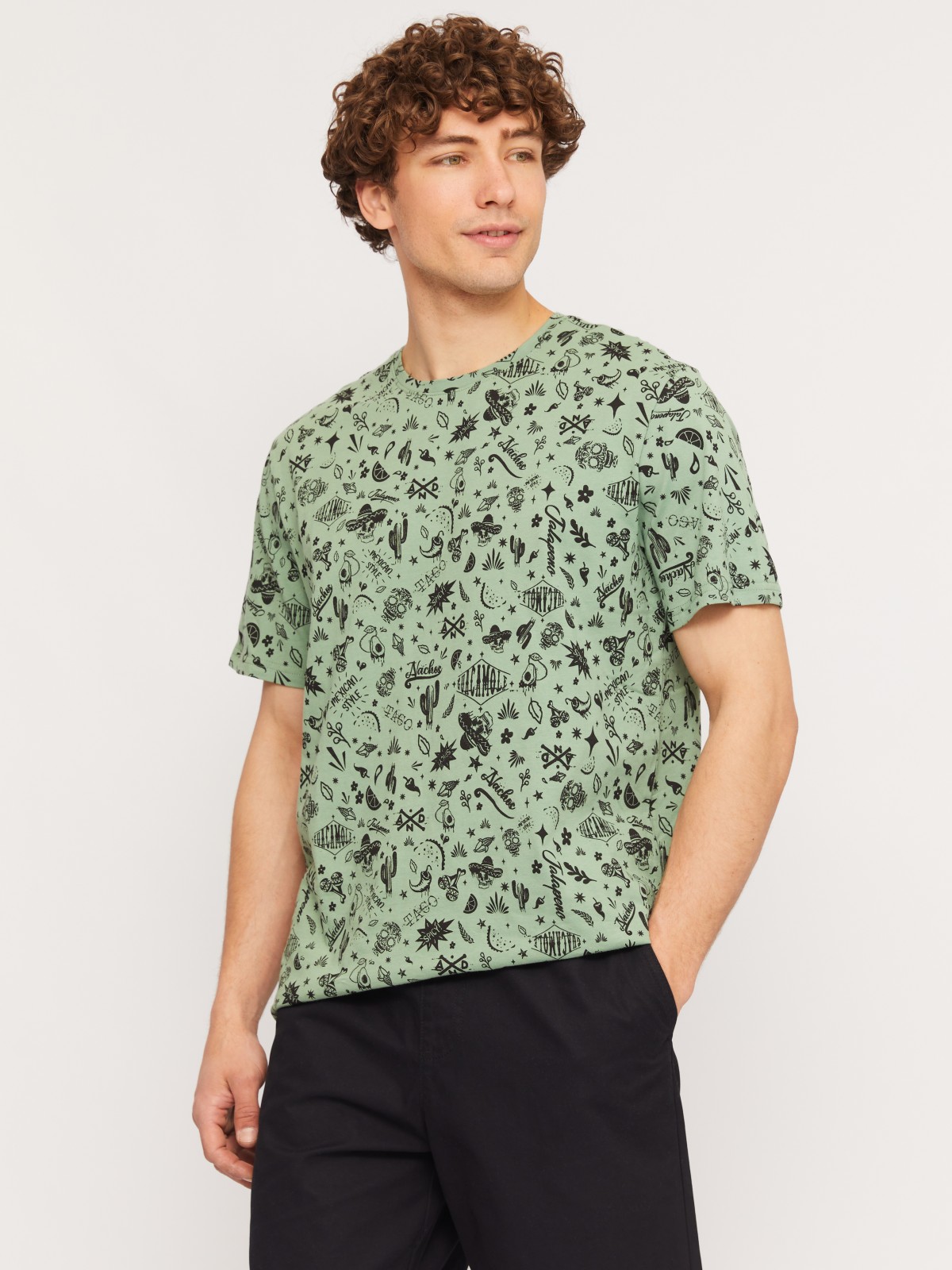 Футболка из хлопка с принтом