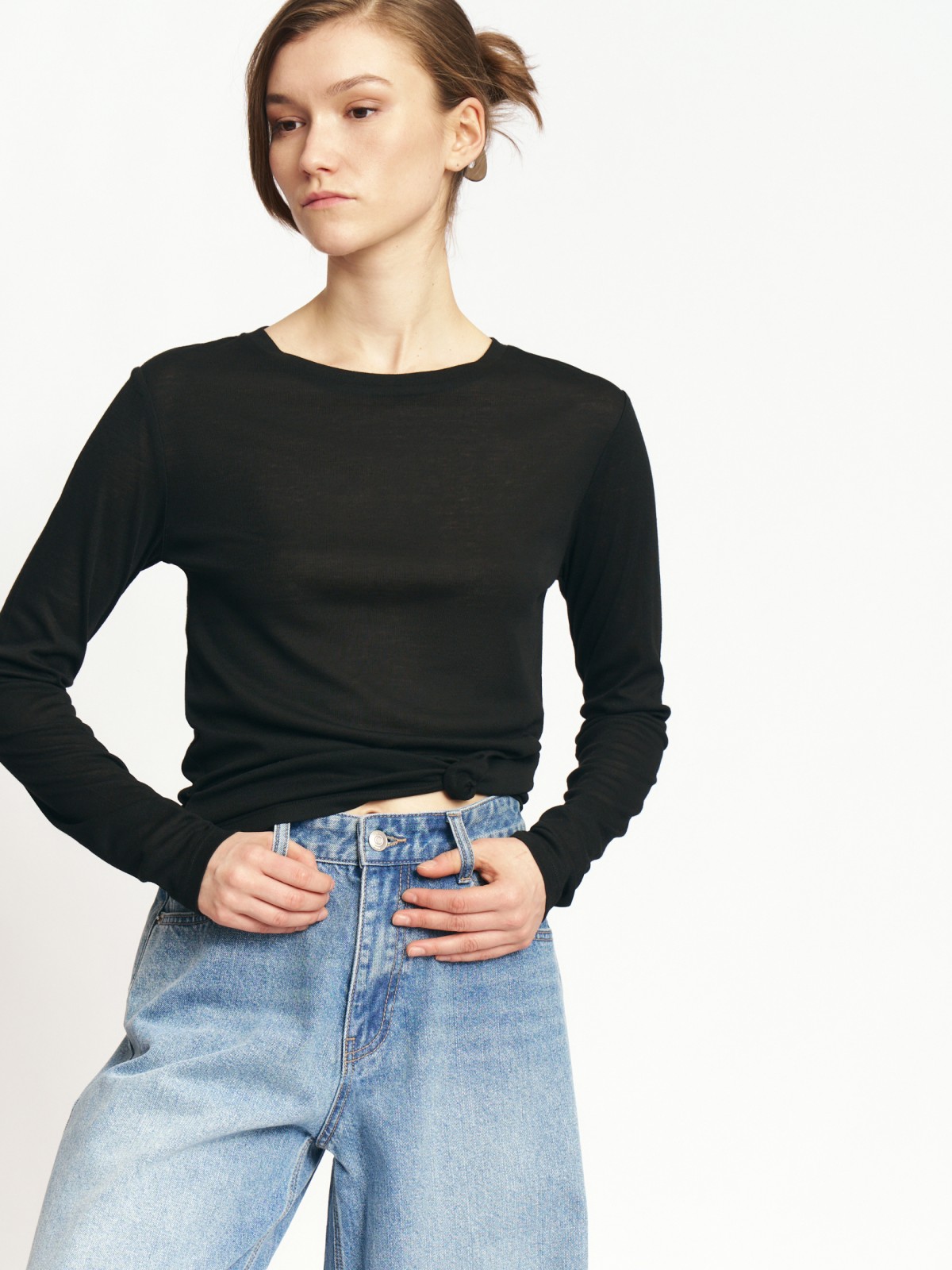 Трикотажный лонгслив из лиоцелла