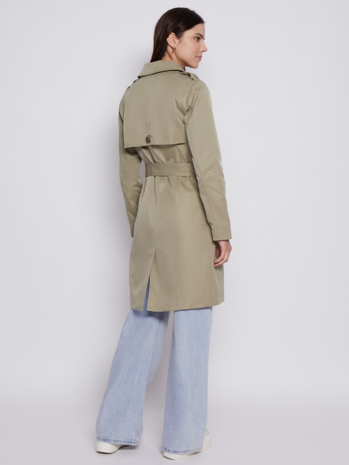 Двубортный тренчкот с ремнём
