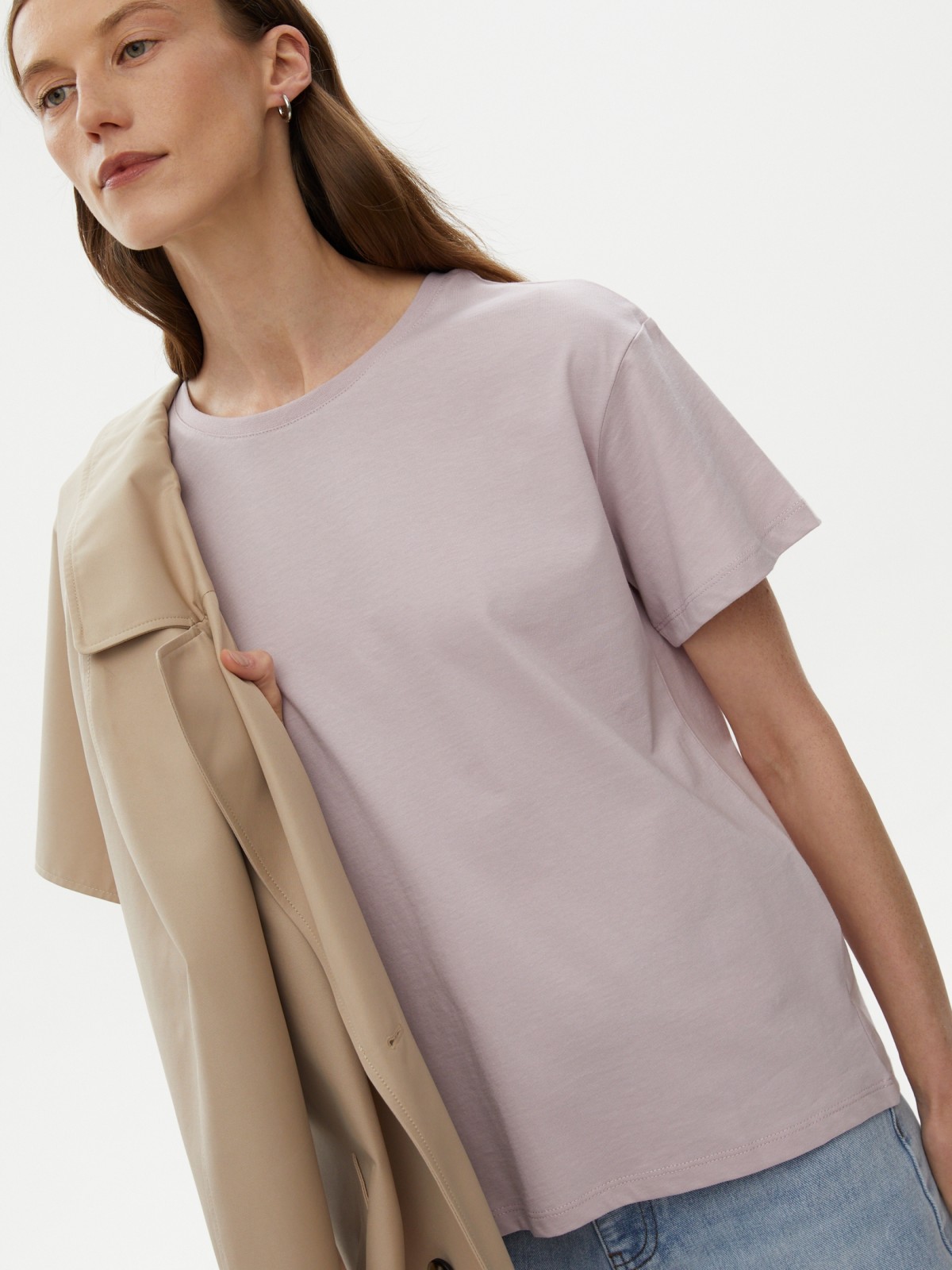 Футболка из хлопка однотонная