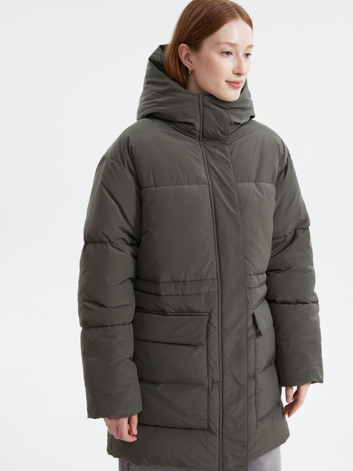 Тёплая куртка с капюшоном и кулиской