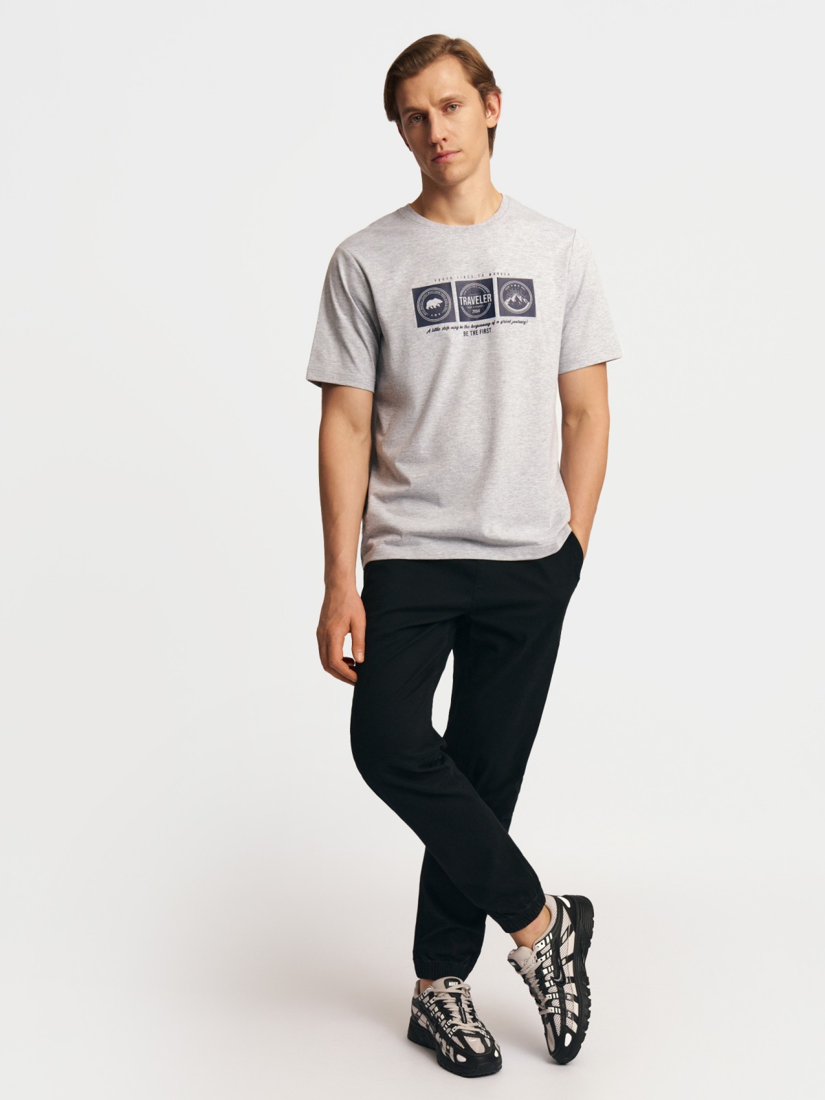 Брюки-джоггеры из хлопка на резинке