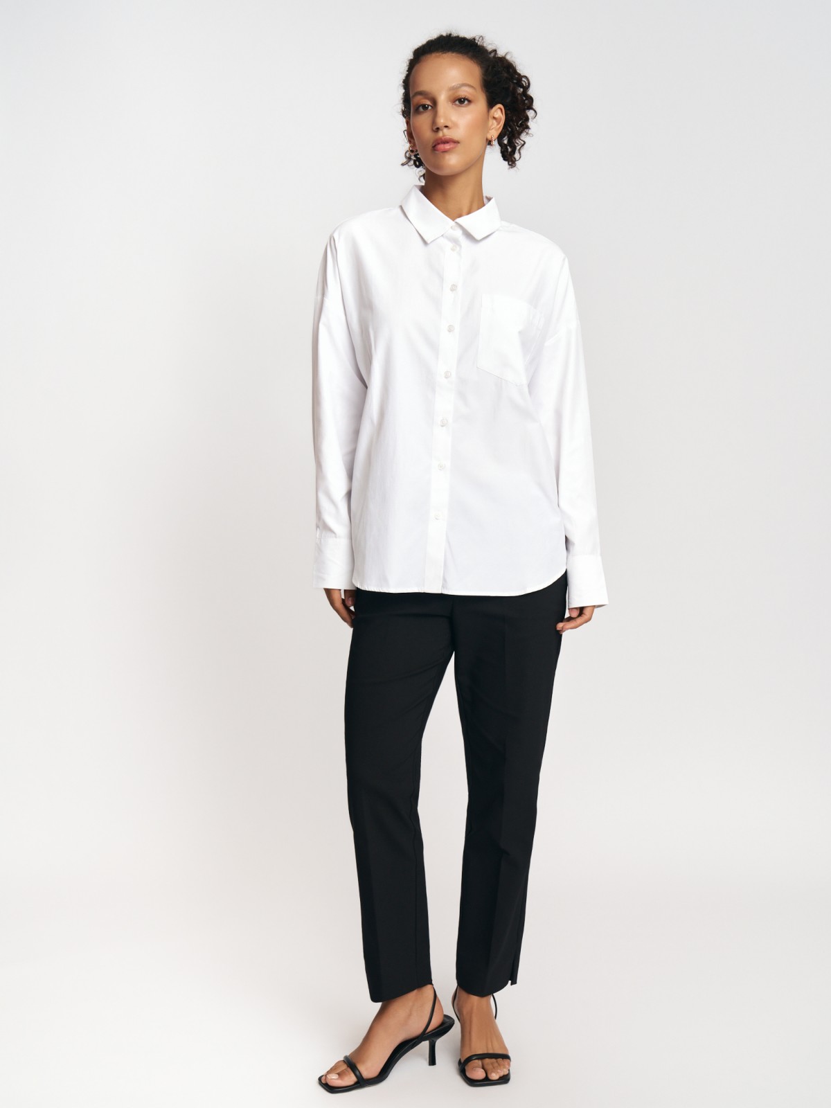 Рубашка свободного силуэта с карманом