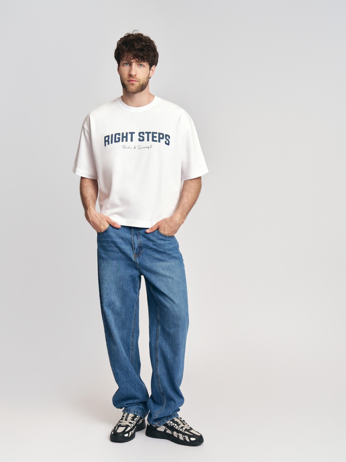 Футболка из хлопка с принтом-надписью