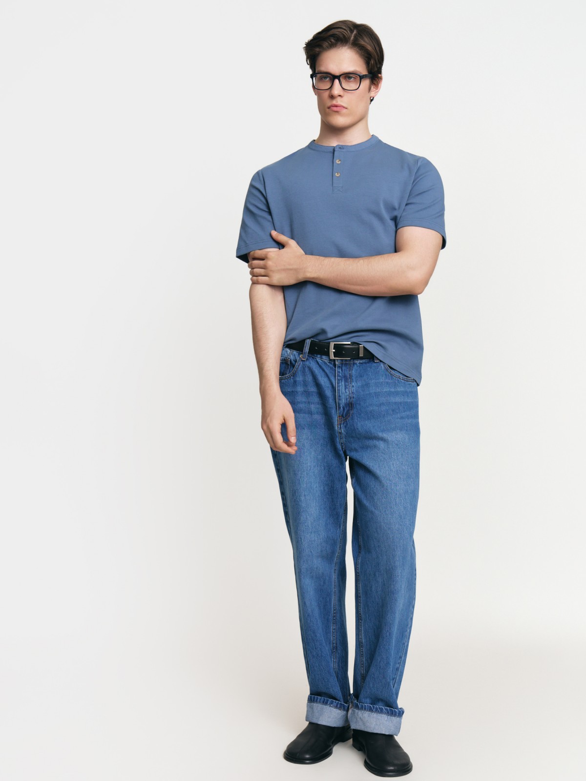 Футболка хенли из хлопка