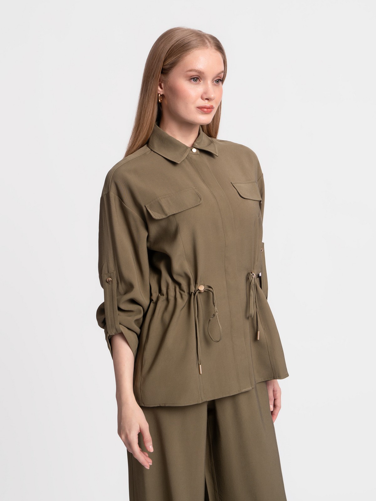 Рубашка с кулиской на талии