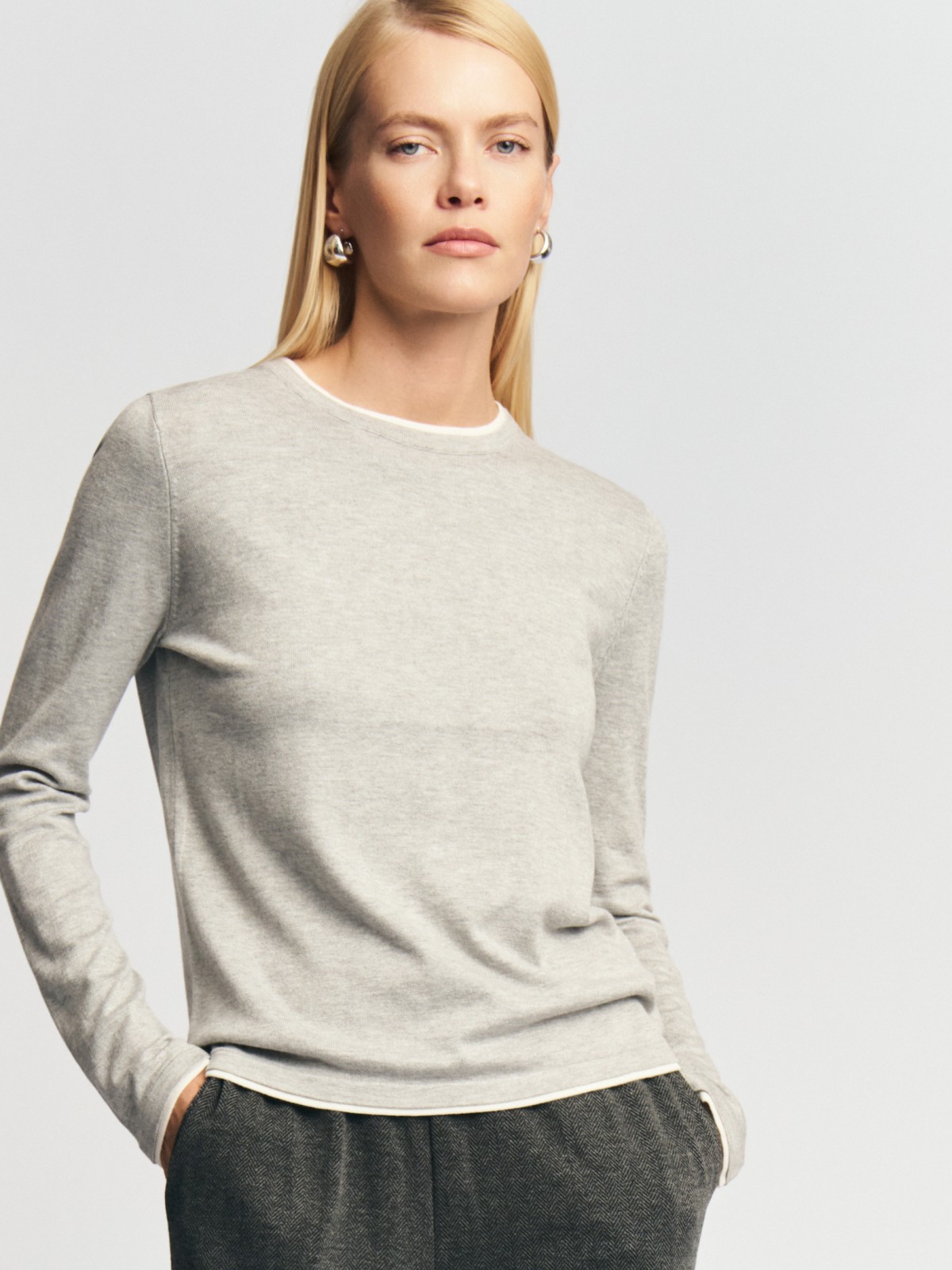 Трикотажный джемпер с отделкой