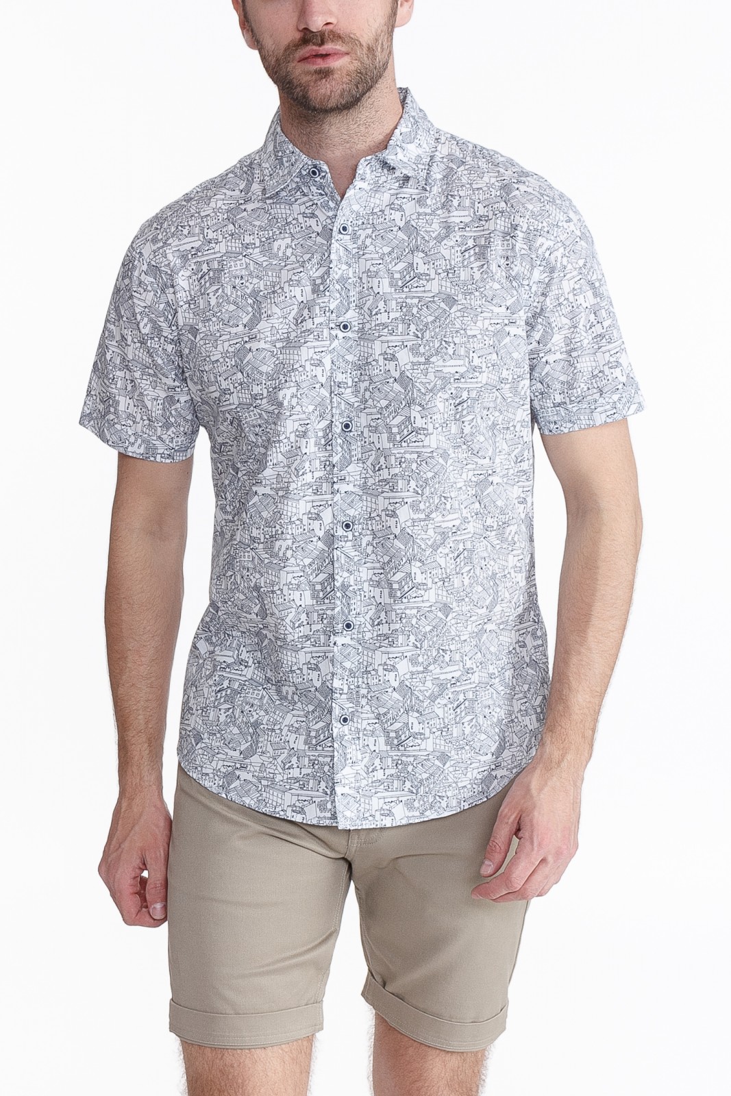 Рубашка с  короткими рукавами zolla 210262259193, цвет белый, размер M - фото 1