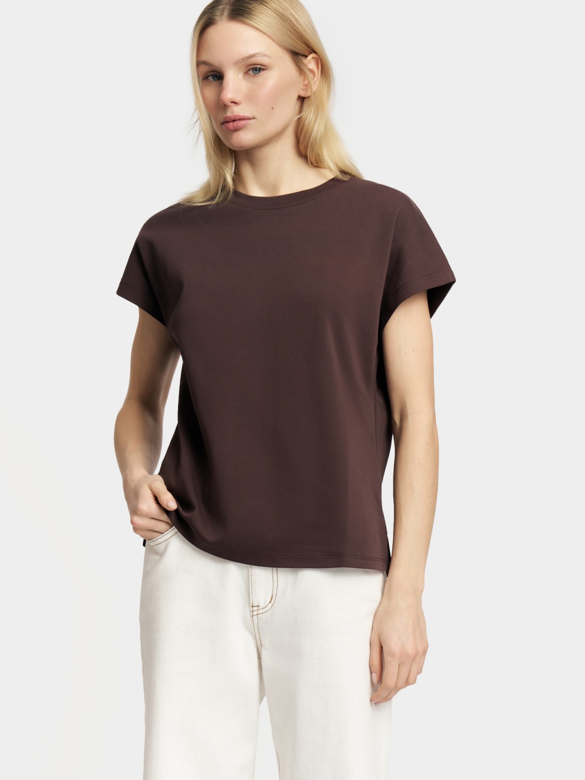 Футболка прямого силуэта из хлопка