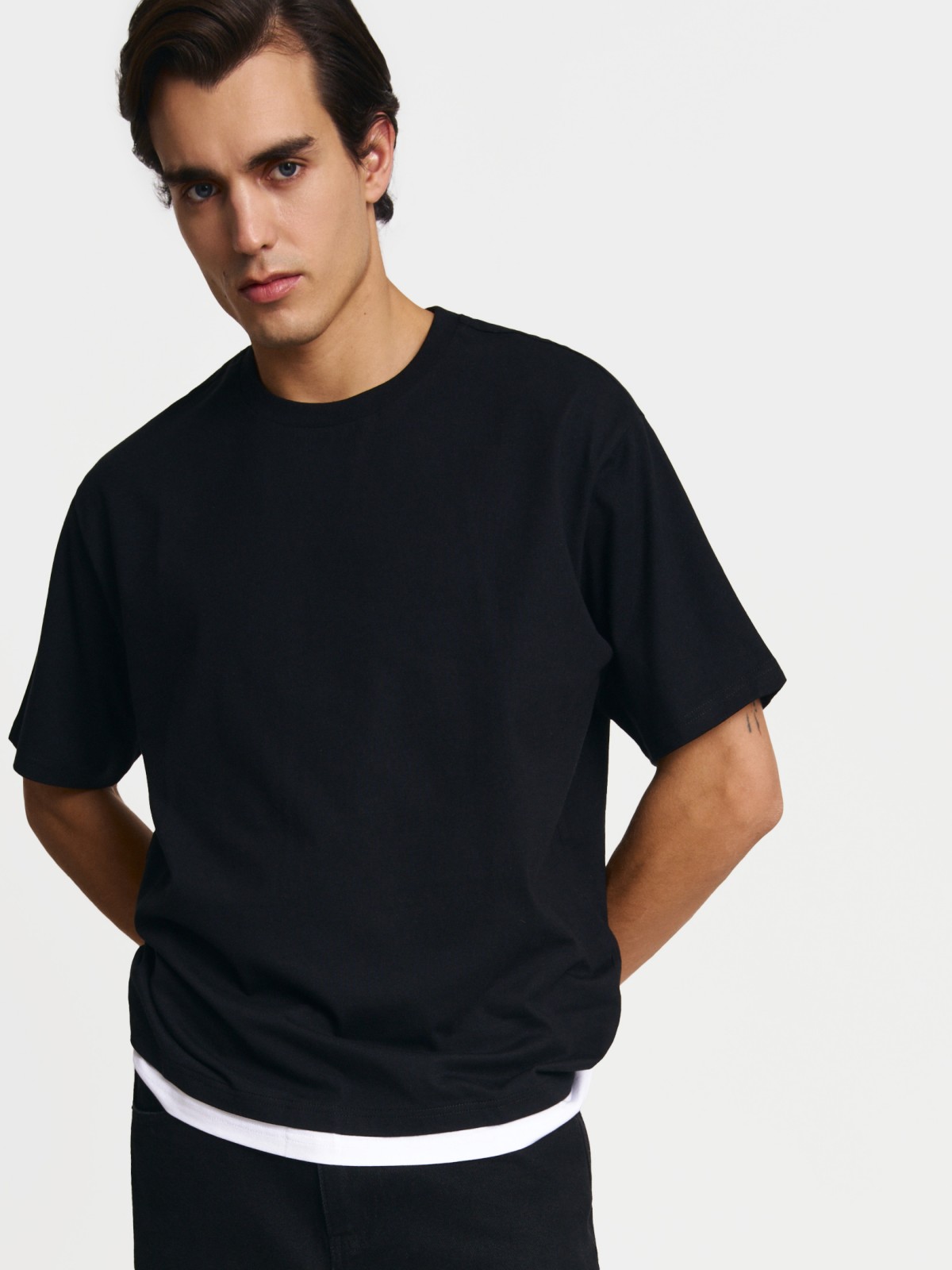 Футболка оверсайз из хлопка с коротким рукавом