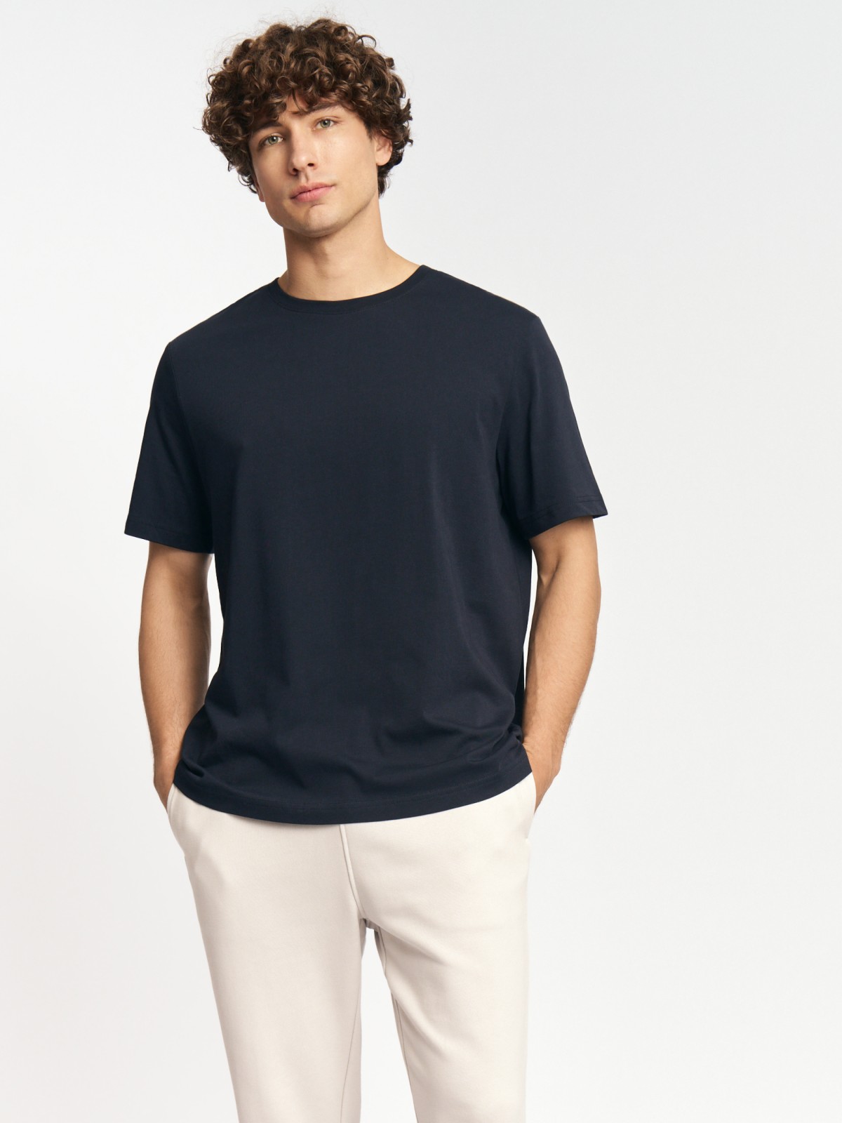 Футболка из хлопка с круглым вырезом