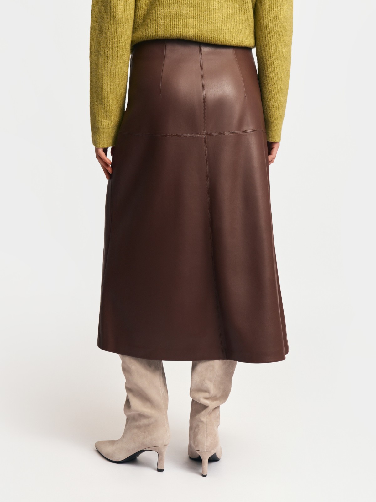 Юбка миди из экокожи
