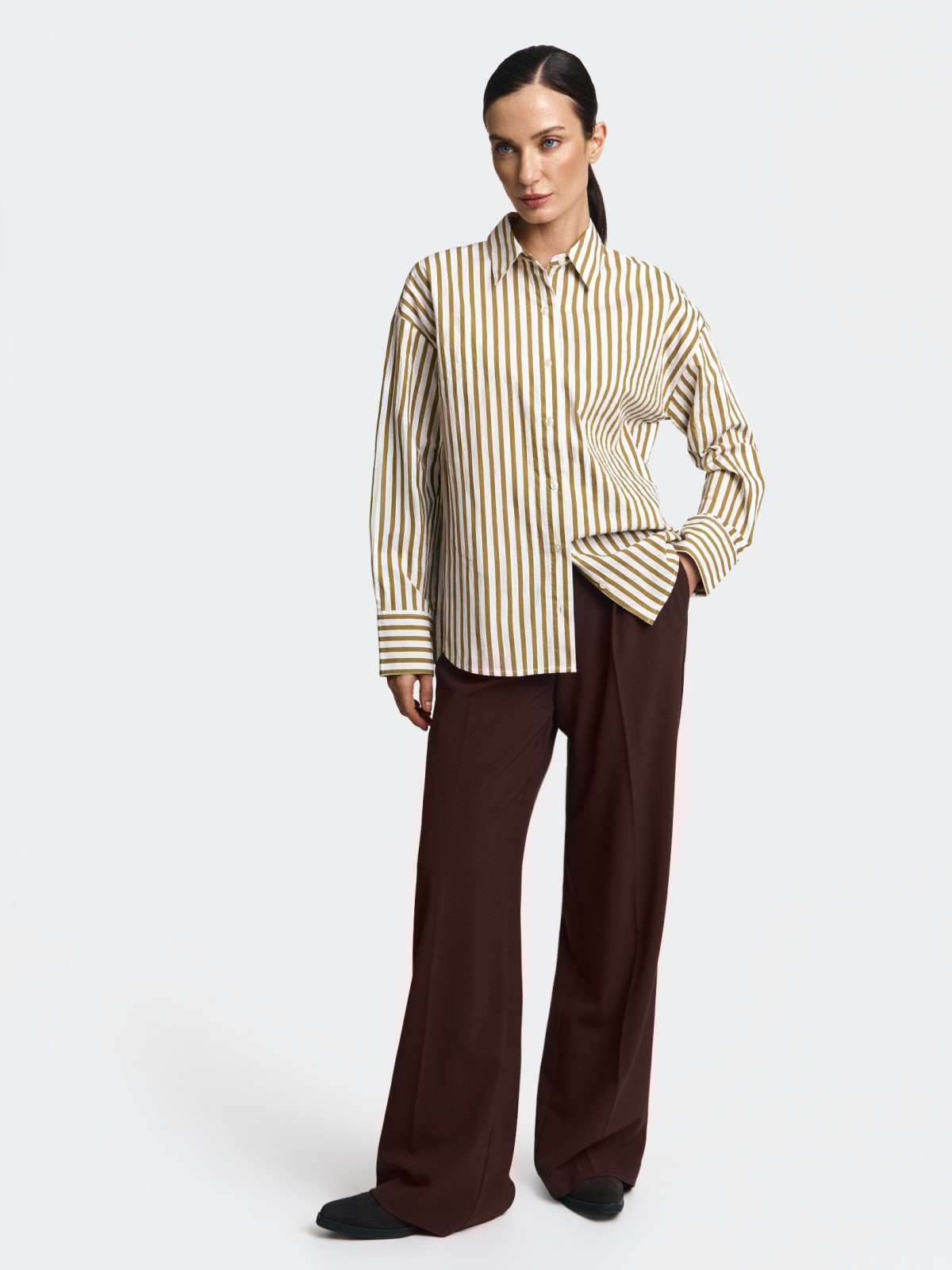 Рубашка свободного фасона в полоску