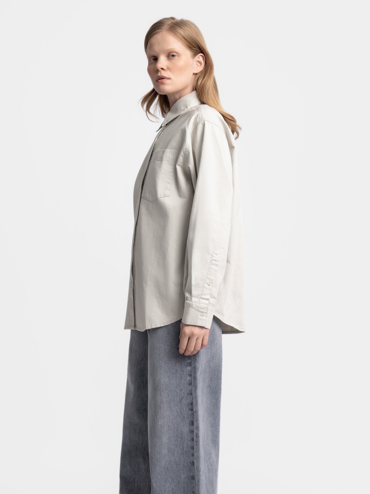Рубашка оверсайз силуэта из хлопка