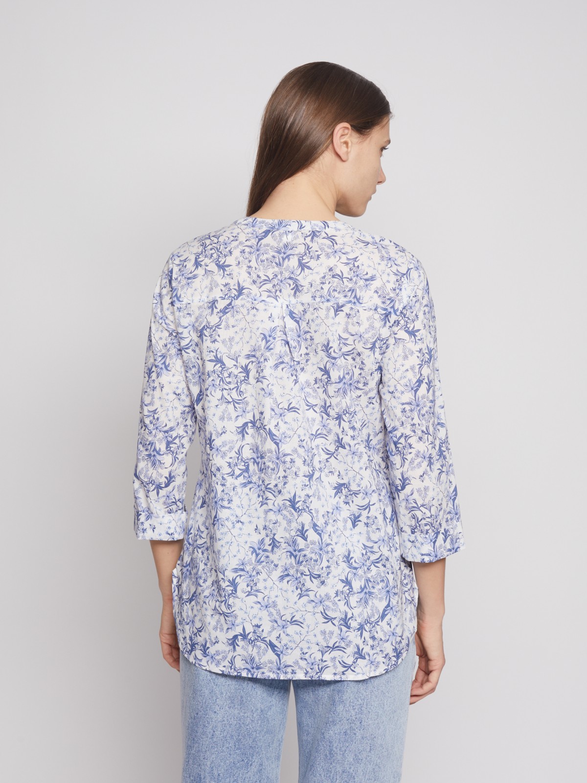 Блузка с  длинными рукавами zolla 022241147053, цвет светло-голубой, размер S - фото 6