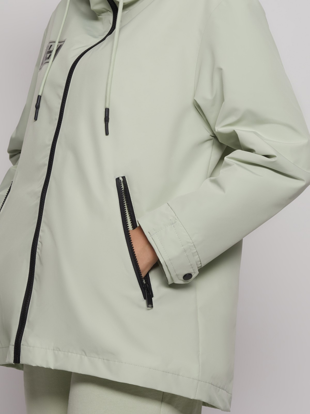 Куртка-ветровка с капюшоном zolla 02221562J014, цвет светло-зеленый, размер XS - фото 4