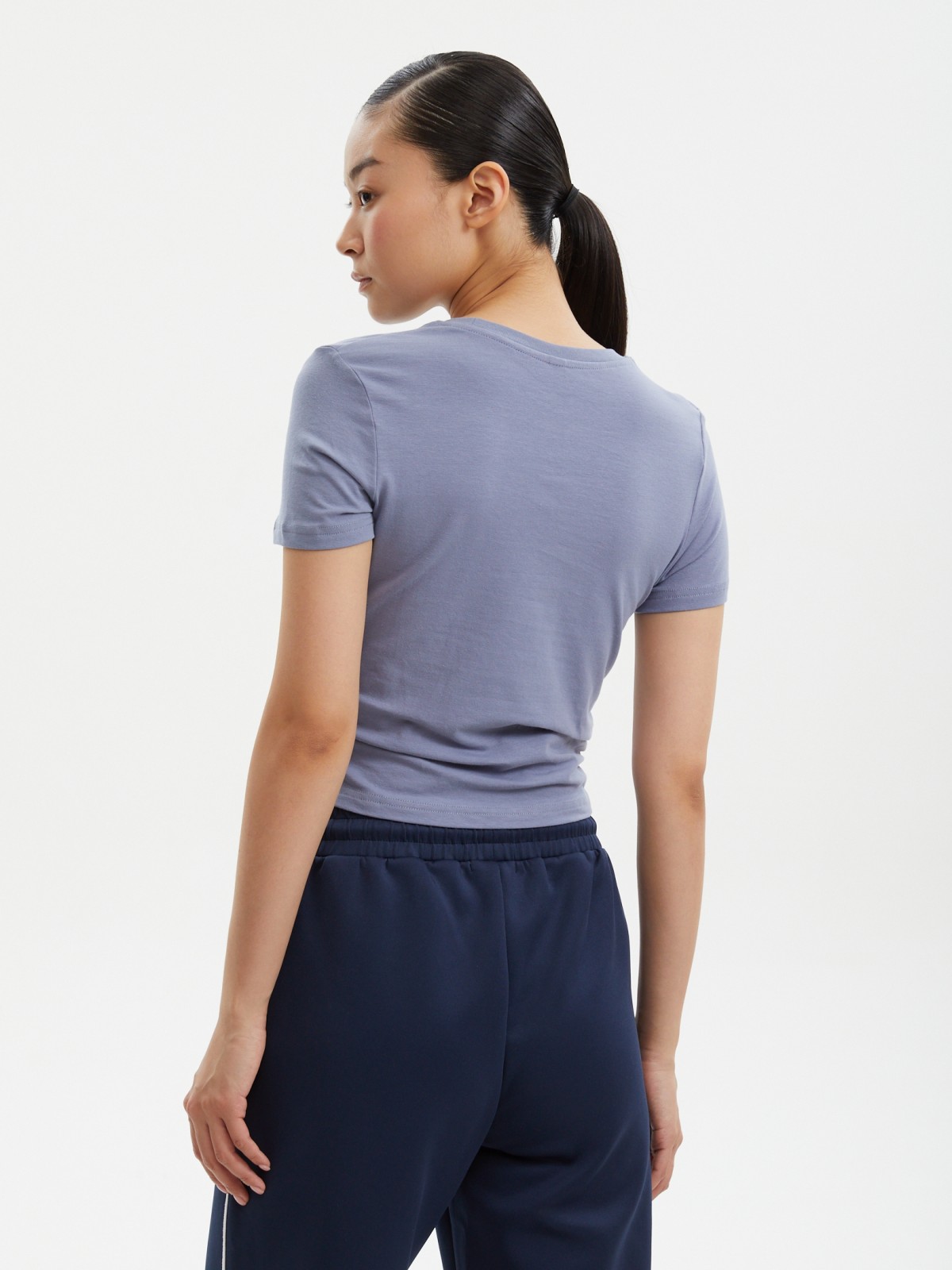 Топ-футболка из хлопка с драпировкой