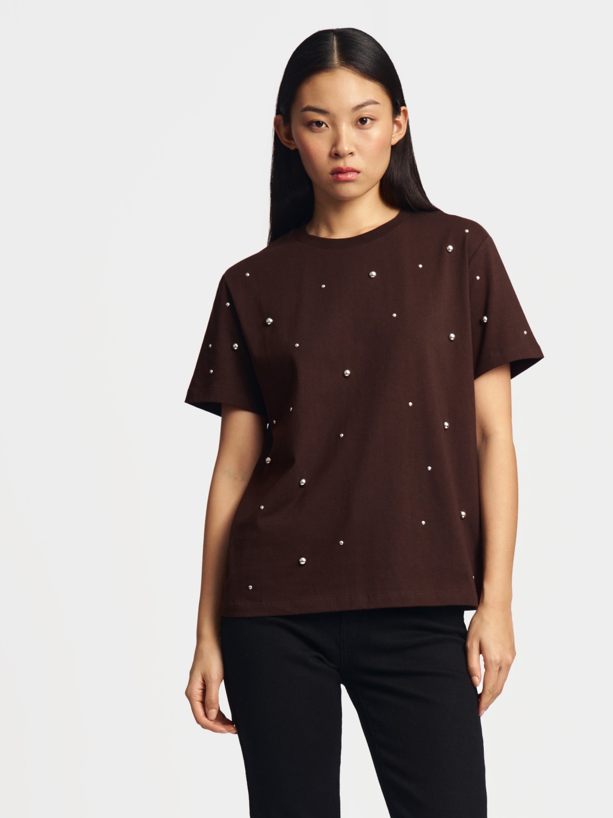 Футболка оверсайз из хлопка с декором