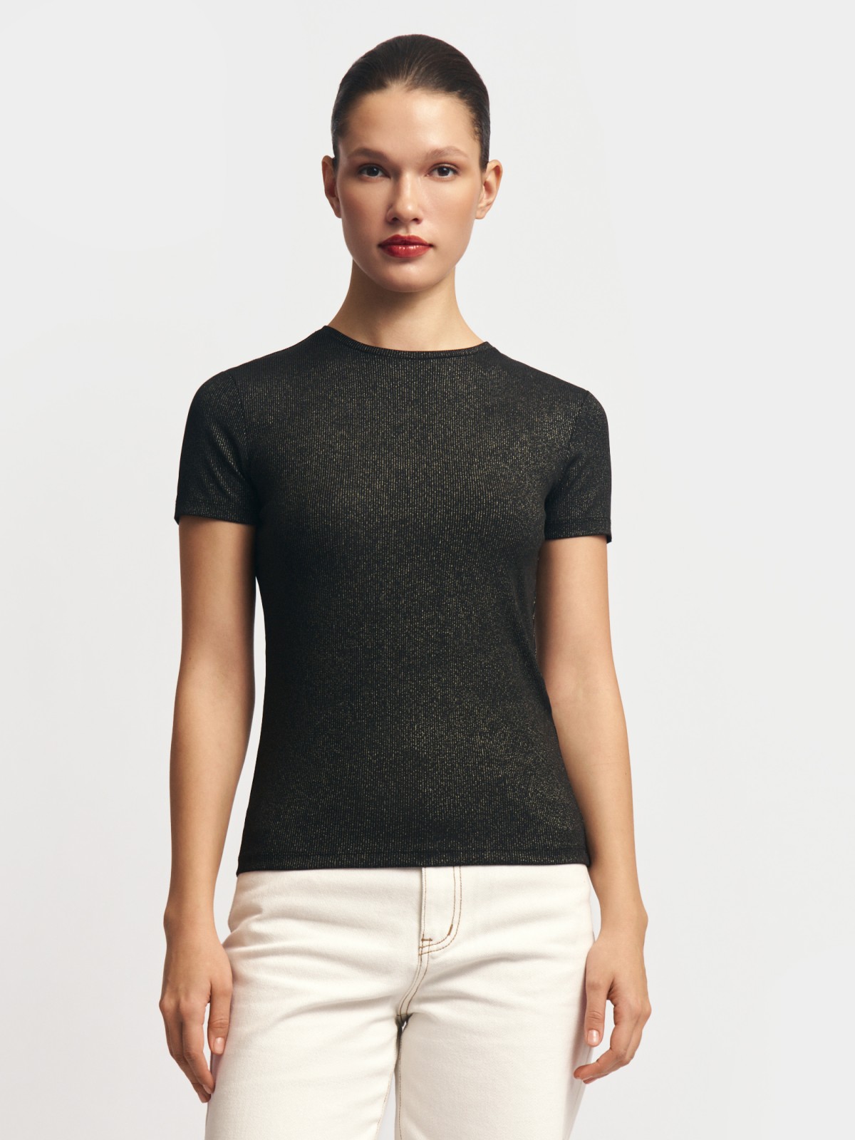 Прилегающая футболка с блеском