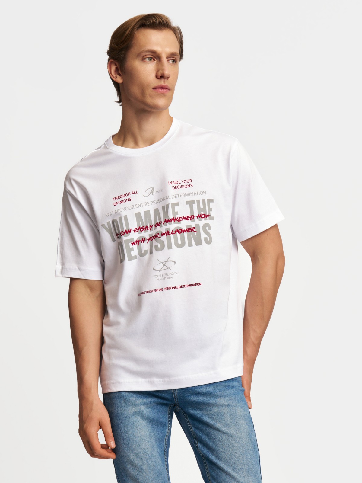 Футболка оверсайз из хлопка с принтом