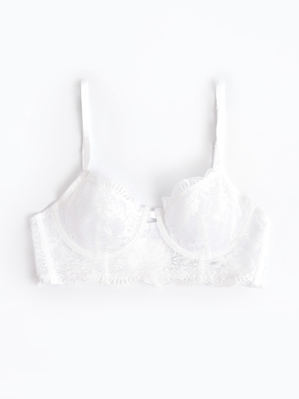 Мягкий бюстгальтер-бюстье на косточках с кружевом