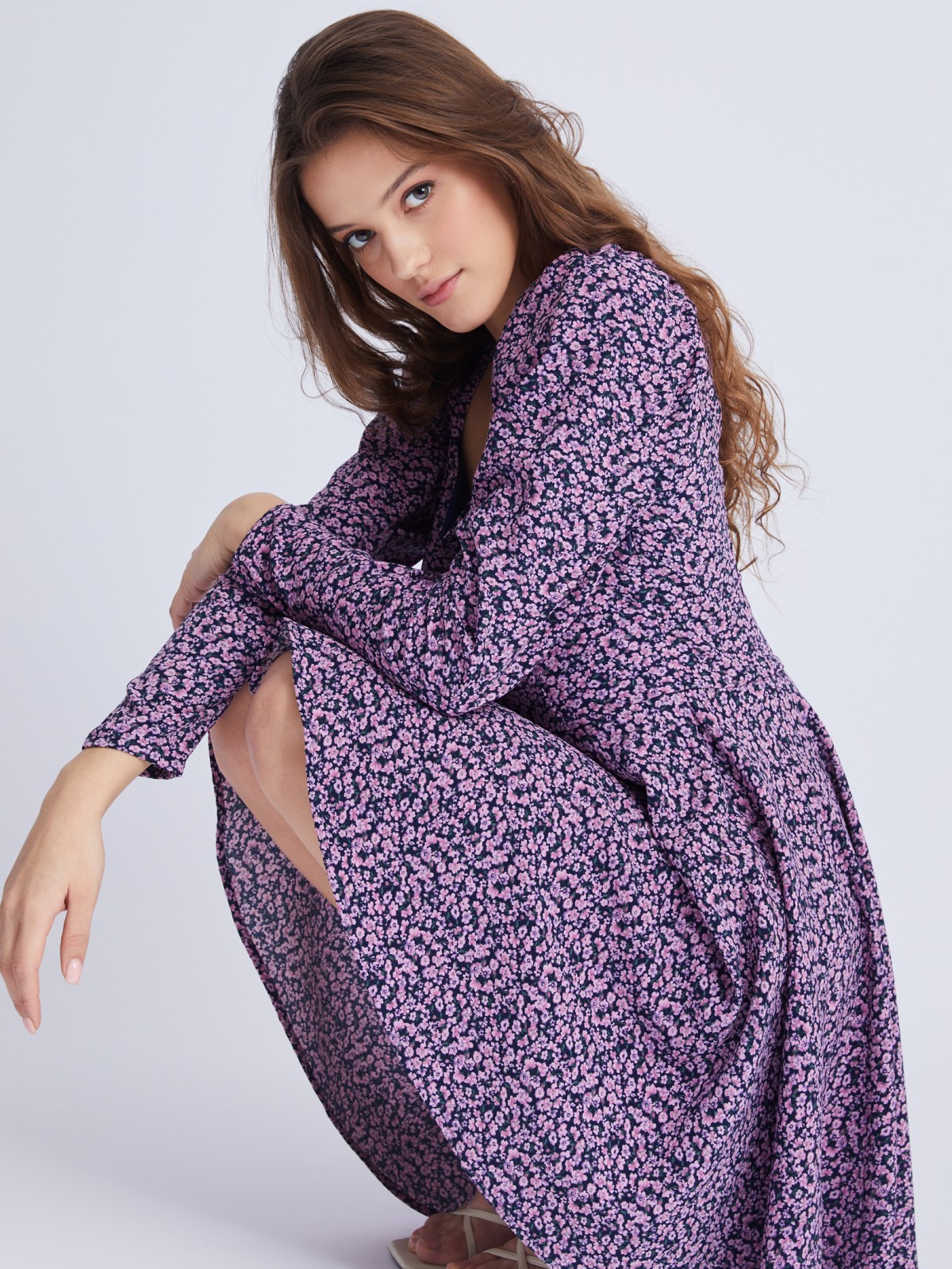 Платье zolla 023328262071, цвет фиолетовый, размер M - фото 5