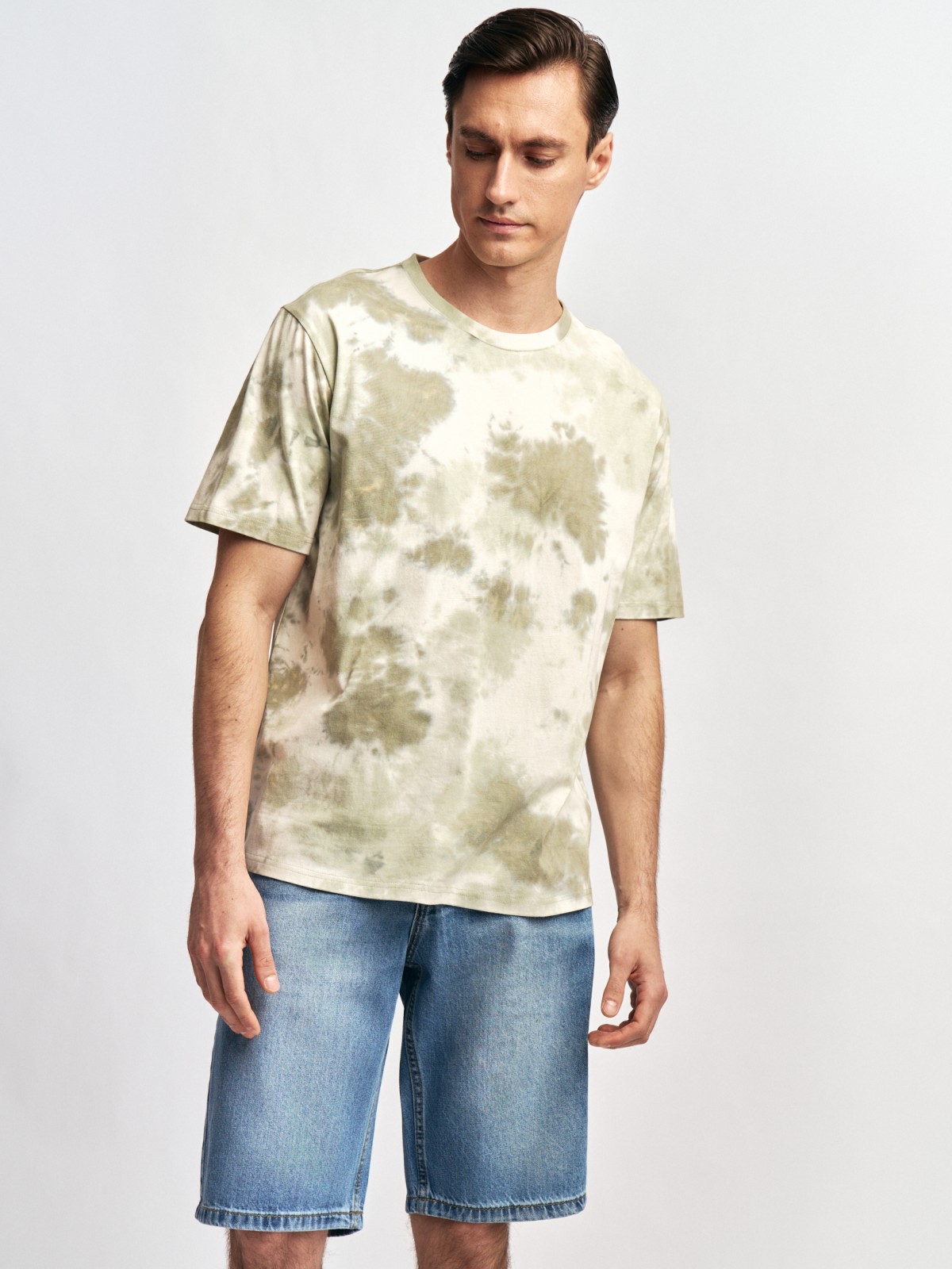 Футболка из хлопка с принтом тай-дай