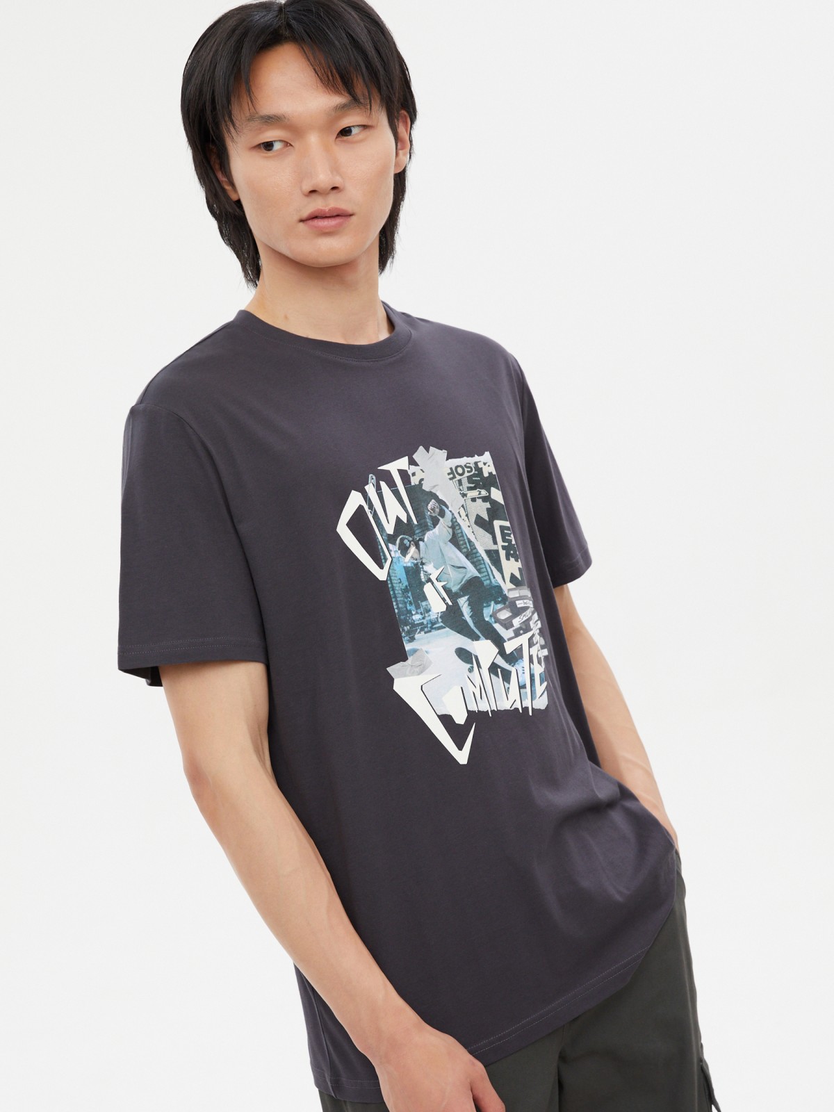 Футболка из хлопка с принтом